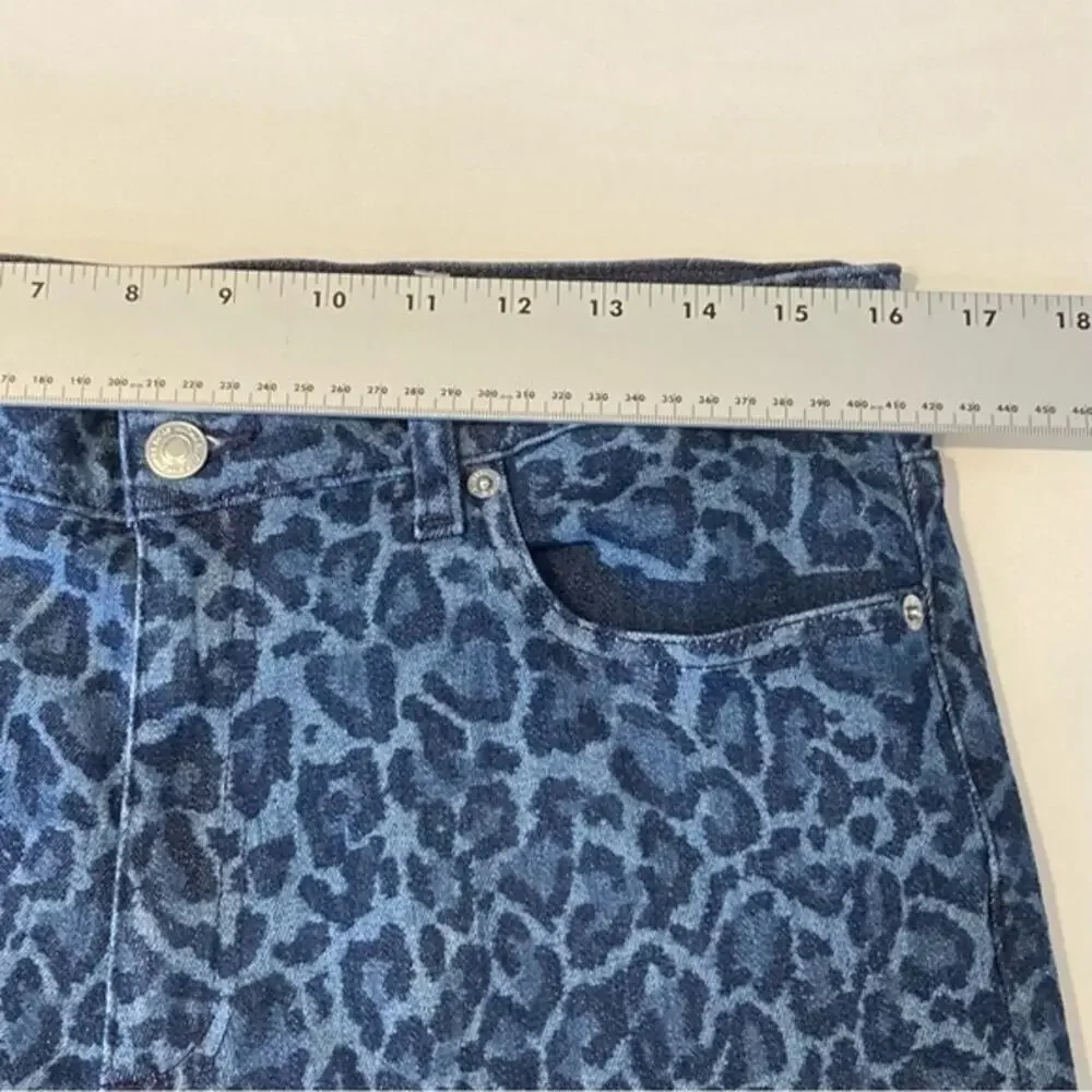 Michael Kors Blue Leopard Print Skinny Jeans